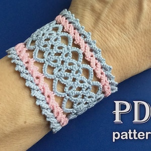Tatting lace bracelet Easy Tatting pattern 3D Bracelet, Bookmark Digital PDF shuttle tatting tutorial DIY Diagrams and written instructions