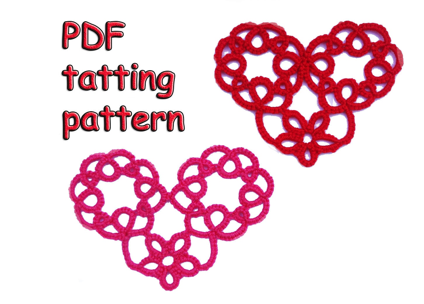 PDF Tatting Pattern Tatted Heart Ornament Instant - Digital Download ...