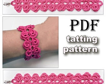 Original PDF shuttle tatting pattern Celtic bracelet Choker Diagrams and written instructions