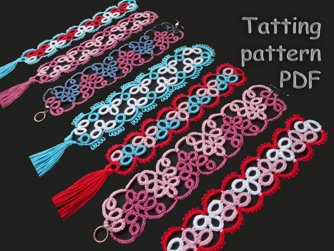 Tatting Pattern Three Tatted Bookmarks Instant Digital Etsy