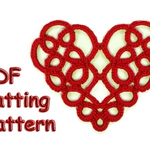 PDF Shuttle Tatting Muster Herz Valentinstag Dekoration Postkarte Dekoration Verlobung Ornament Sofort Download digitale Anleitung