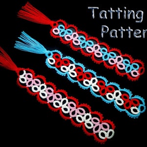 PDF tatting pattern of lace bookmark - Tatted bookmark instruction - Lacemaking tutorial - Immediate download Shuttle lace pattern