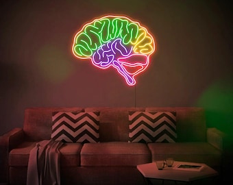 Custom Brain Neon Signs, Brain LED Neon Light, Bedroom Wall Room Decoration, Christmas Gift,  Birthday Present, Office Wall Art, Science