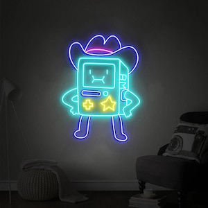 Adventure Time BMO Neon Sign, Game Decor, BMO Gift, Neon Art, Anime Neon Sign, Birthday Gift, Wall Decor, Christmas Gift, Custom Neon Sign
