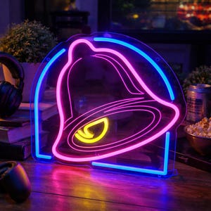Taco Neon Sign, Taco Lover Gift, Funny Food Decor, Fast Food Wall Art, Game Room Decor, Foodie Gift Idea, Christmas Gift image 4