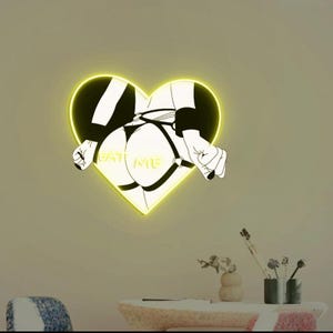 Anime Girl Eat Me Neon Sign, Anime Girl Bedroom Wall Neon Light, Anime Neon Signs for Girl Gaming Room, Anime Body UV Printed Signs