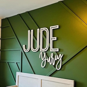 Letrero de madera personalizado con nombre de bebé, arte de pared con letras, arte para habitación infantil, decoración de habitación infantil, letrero de madera, estilo bohemio.