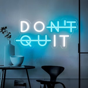 Don&#39;t Quit Neon Sign, Home Gym Decor, Gym Wall Decor, Man Cave Sign, Gift for Boyfriend, Back to School Gifts, Gym Motivational Quotes