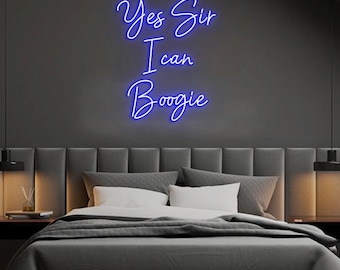 Yes Sir I Can Boogie neon sign, Retro music neon sign, Disco neon sign, Music led sign, Retro music wall art decor, Disco wall art decor
