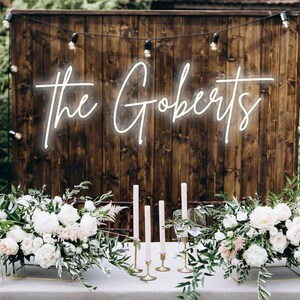 Family name neon sign | neon name sign | wedding backdrop | wedding decor | last name neon sign | neon wedding sign | custom neon sign