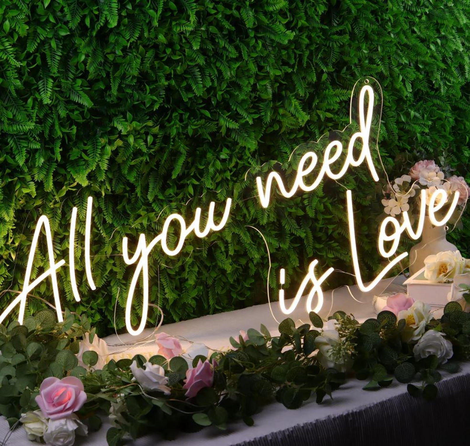 All You Need is Love Neon Sign, Custom Wedding LED Neon Sign Home Wall ...