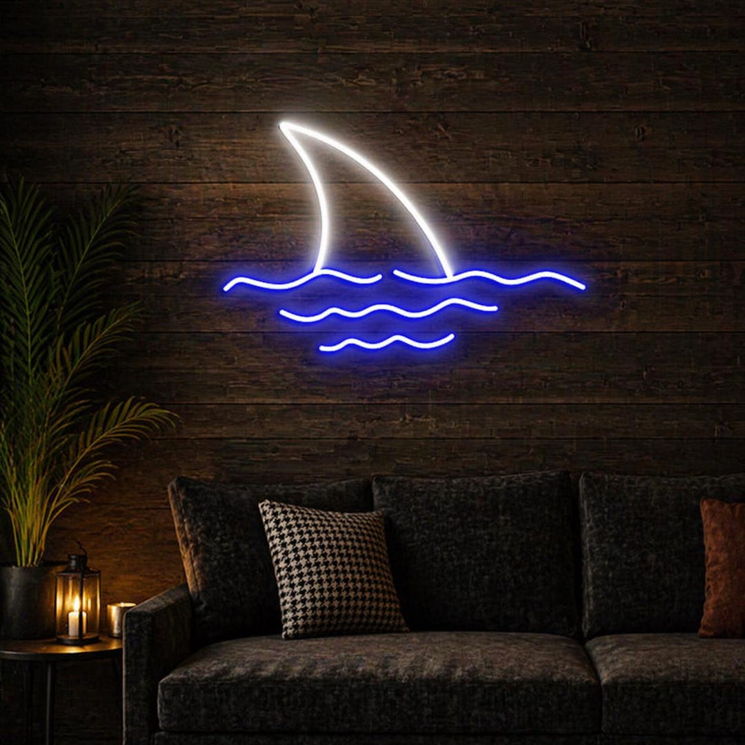Shark Led Sign Shark Fin LED Neon Sign, Shark Neon Light, Ocean Wall Decor, Shark ...