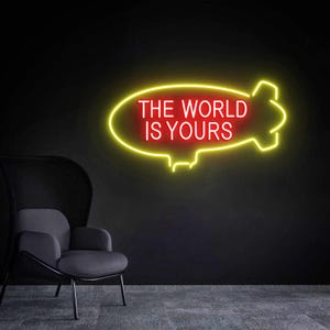 The world is your Neon Sign, Custom Neon Sign Bedroom, Personalized Gift Wall Decor, Custom Neon Sign, Neon Wall Art, Wedding Neon Sign