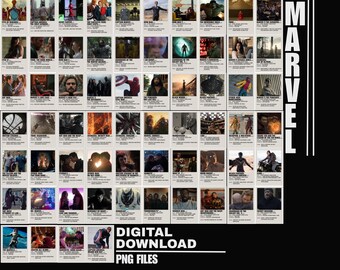 Pacchetto di mini poster cinematografici Marvel / Download digitale / Oltre 60 poster