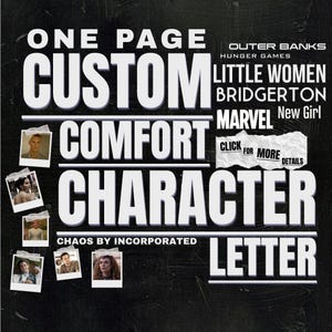 Comfort Character Letter Delivered by Email | One Page