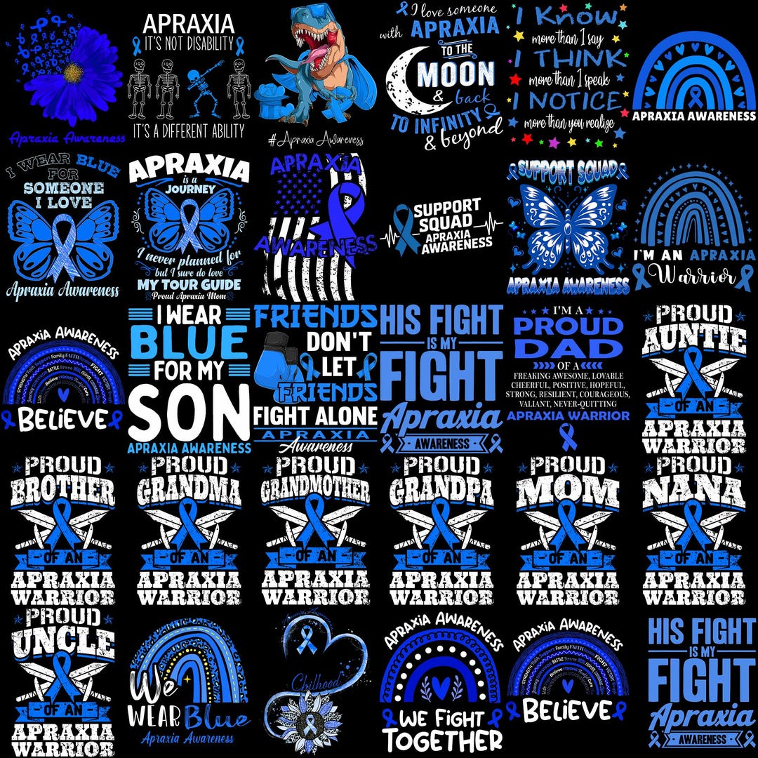 Apraxia Awareness Png Bundle, Blue Ribbon Png, Apraxia Support Png ...