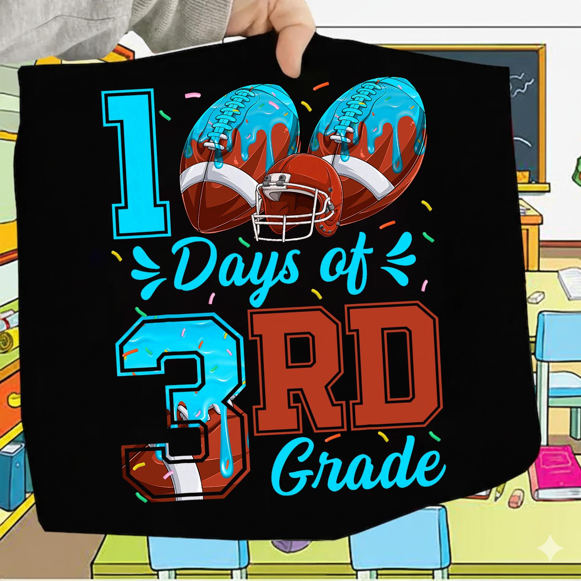 I Tackled 100 Days of School PNG Bundle, Football 100th Day Shirt ...
