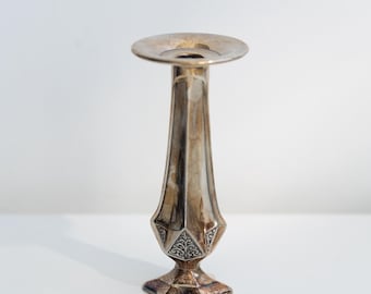 Vase bouton en métal argenté