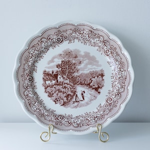 Large dinner plate Swiss Landscapes. Made in Italy