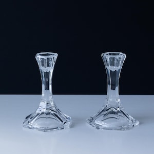 Lot de 2 bougeoirs vintage en cristal