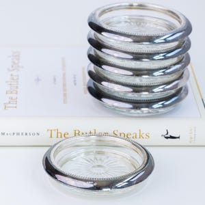 Vintage silver-plated coasters. Set of 6 coasters/Italy table art/old classic decor chic/30s-40s/victorian bar decor.