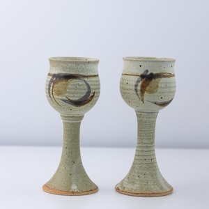Vintage wine goblets handmade. Set of two