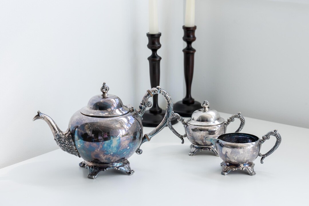 ヴィンテージ WM。ロジャース シルバープレート ティーセット