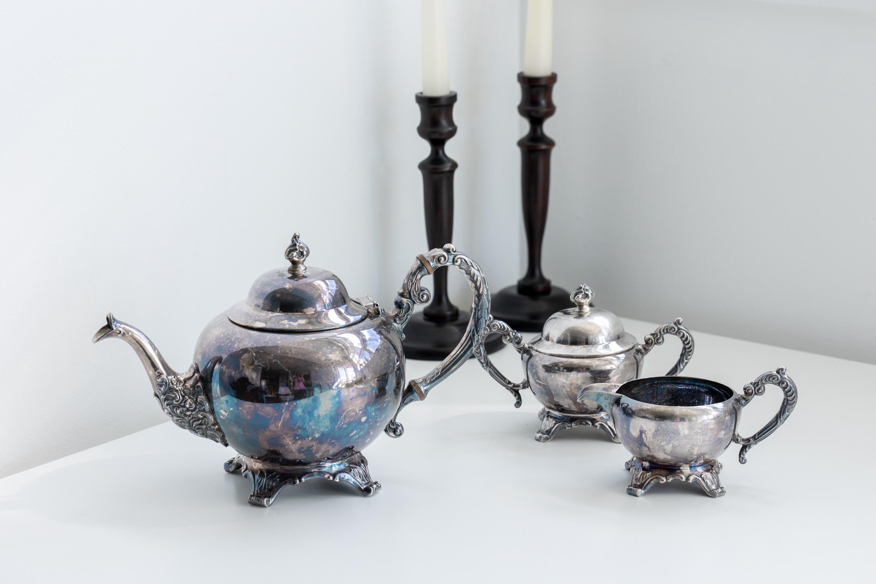 ヴィンテージ WM。ロジャース シルバープレート ティーセット