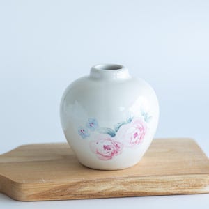 Pfaltzgraff Pink Rose Porcelain Ginger Jar No Lid/Vase