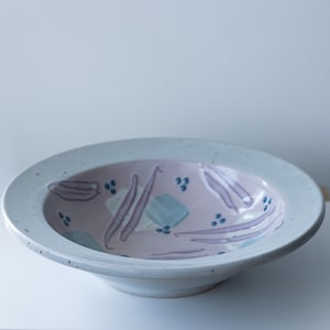 Handmade pottery dish, Glazed pottery dish. Signed by artist.