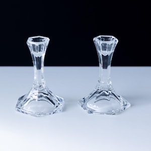 Crystal vintage candle holders set of 2
