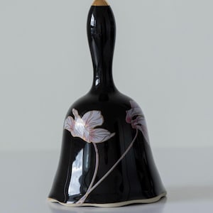 Vintage Otagiri Japanese hand Painted Black bell