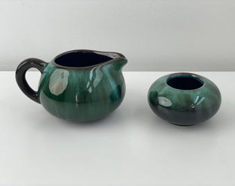 Vintage Blue Mountain aardewerk creamer en suikerpot set