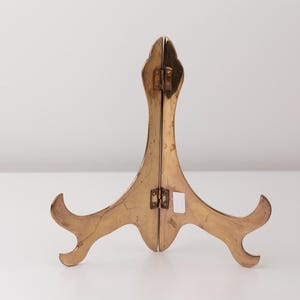 Brass Easel Picture Holder, Mid Century Art Stand, 22 cm Tall