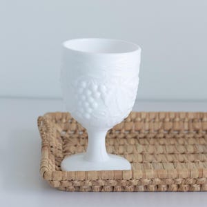 Imperial milk glass goblet,  milk glass goblet with grape pattern,  vintage milk glass,  Imperial glass, vintage goblets, milk glass grape