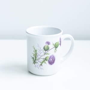 Burnside Pottery Coffee Mug Scottish Thistle Design Moffat Scotland