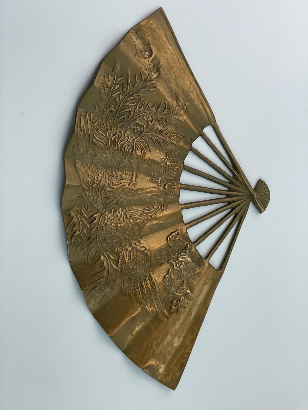 Decorative Solid Brass Hand Fan. Vintage Home Decor - Etsy