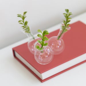 Vintage Glass Bud Vase, Stacking Flower Frog Centerpiece