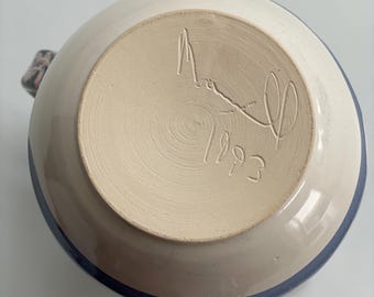 陶器のピッチャーまたは青とピンクの抽象的なデザイン - Etsy 日本