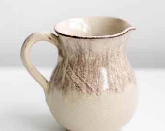 Vintage Italian Pottery  Pitcher Honey Glazed