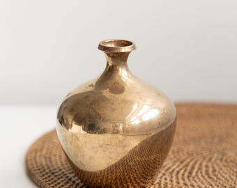 Vintage Short Brass Vase India