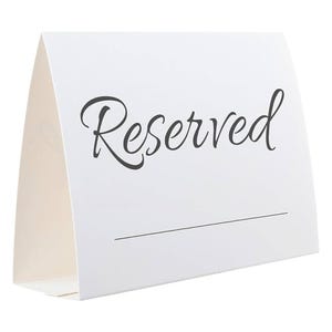 Personalized Elegant Reserved Sign – Custom Table Reservation Card for ...