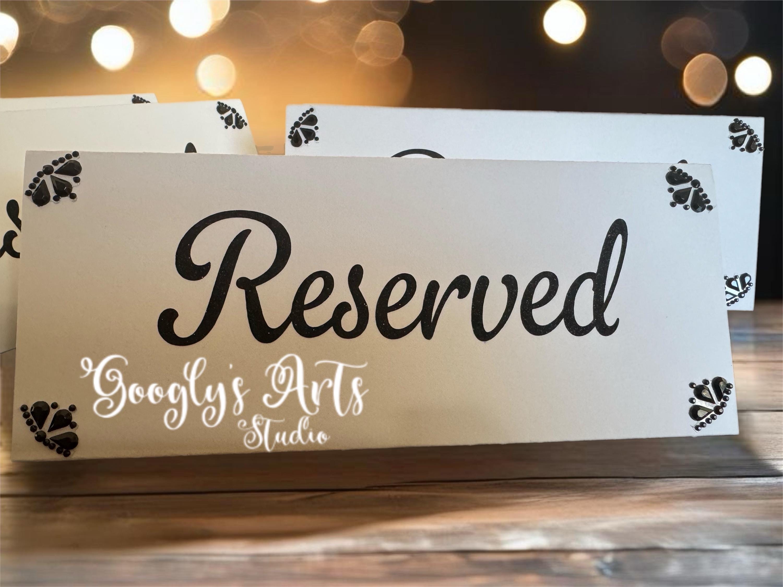 Personalized Elegant Reserved Sign – Custom Table Reservation Card for ...