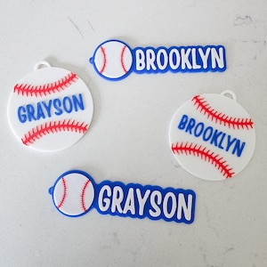 Baseball Taschenanhänger | Tball Anhänger | 3D gedruckter Anhänger | Personalisierte Baseball Namensschild