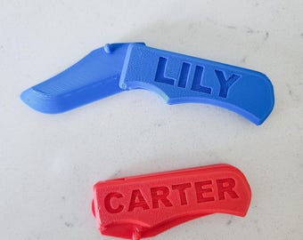 Personalized Kids Play Knife | 3D Printed Play Knife | Personalized Gift