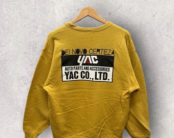 Vintage YAC Co Ltd Auto Parts Motorsports Japans Sweatshirt Size L