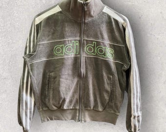 Vintage Y2K Adidas Velvet Big Logo Center Tracktop Size S
