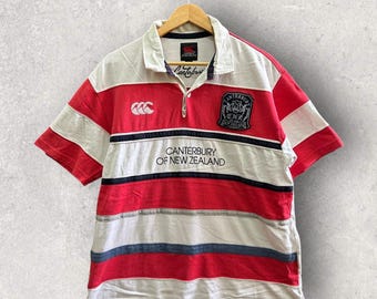 Vintage Canterbury Polo Shirt Rugby Short Sleeve Embroidery Logo