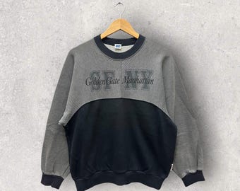 Sudadera con cuello redondo Asics Golden Gate Manhattan de los años 90, fabricada en Japón, talla L