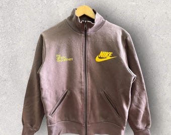 Vintage Y2K Nike Athletic Department Brown Travis Scot Tracktop Sweater Size M
